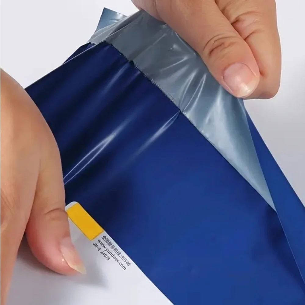 20 24”x24” Blue Polymailers & 20 Stickers - 40pc set
